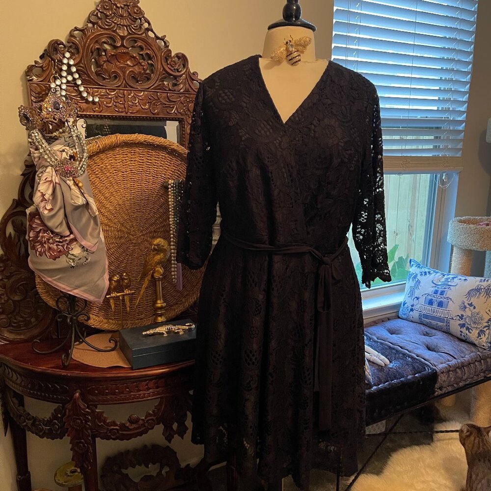 R&K 22W EUC Black Lace Dress